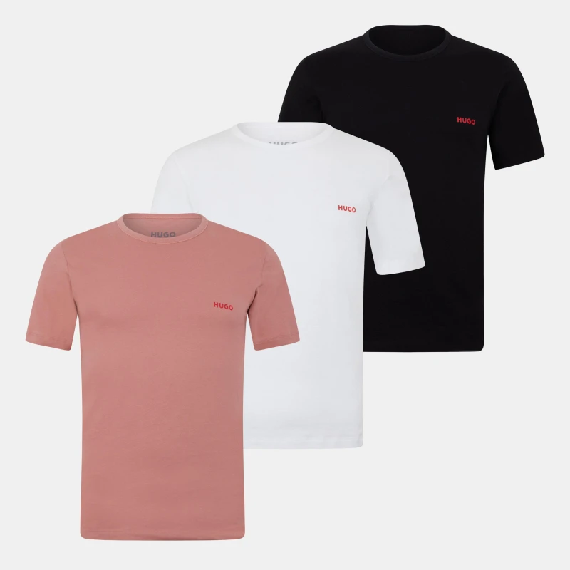 Image of Hugo 3 Pack of Pyjama T-Shirts - White White M