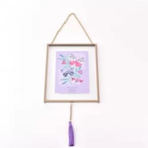 Image of Frida Gold Effect Hanging Photo Frame with Tassle 4" x 6"