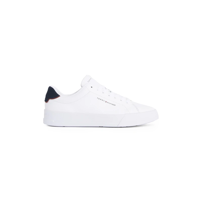 Image of Tommy Hilfiger Court Leather Low Top Trainers - White White 8
