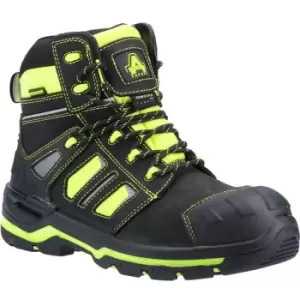 Image of Amblers Unisex Adult Radiant Nubuck Safety Boots (8 UK) (Black/Yellow) - Black/Yellow