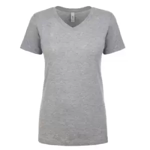 Image of Next Level Womens/Ladies Ideal V-Neck T-Shirt (S) (Heather Grey)