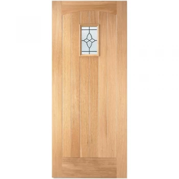 Image of LPD External Oak COTTAGE Lead Glazed Front Door D&G - 864mm x 2083mm