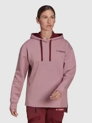 Image of adidas Tx Logo Hoodie, Mauve Size M Women