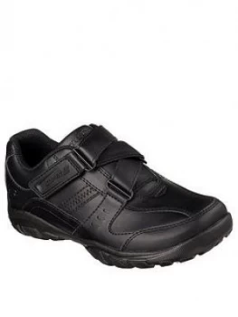 Image of Skechers Lightweight Grambler Strap School Shoes - Black, Size 3 Older