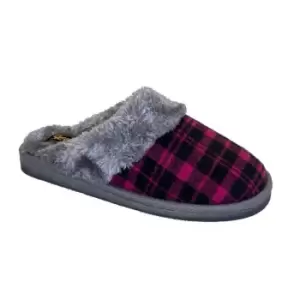 Image of Sleepers Womens/Ladies Mia Tartan Slippers (5 UK) (Purple/Grey)