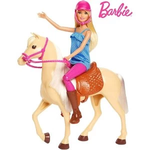 Image of Blonde Barbie & Horse