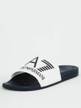 Image of Emporio Armani EA7 Sea World Visibility Logo Slides Blue Size 10 Men