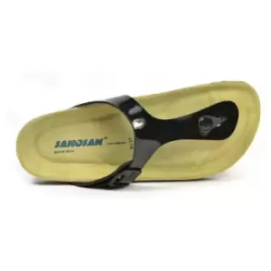 Image of Sanosan Womens/Ladies Geneve Lacquered Leather Sandals (5 UK) (Black/Brown)