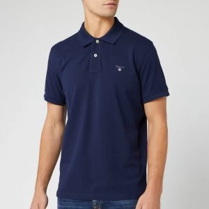 Image of GANT Mens Original Pique Polo Shirt - Evening Blue - M - Blue