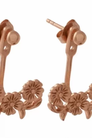 Image of Ladies Olivia Burton Rose Gold Plated Sterling Silver Lace Detail Jacket Earrings OBJ16LDE02