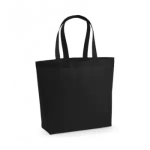 Image of Westford Mill Premium Cotton Maxi Tote Bag (One Size) (Black)