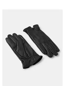 Image of Accessorize Luxe Leather Glove, Black, Size M/L, Women