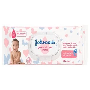 Image of Johnsons Baby Gentle All Over Baby Wipes 56 wipes