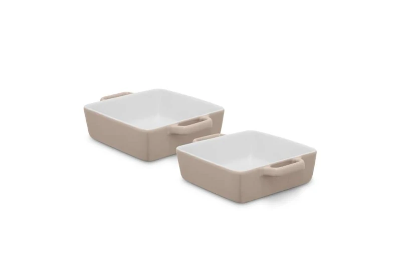 Image of Tower Tower Nattura Set of Two 20.5cm Square Baking Dishes in Beige Size: 1 Pack Beige 1 Pack Unisex 5055322570989