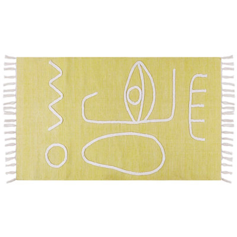 Image of Beliani Outdoor Rug Yavu Yellow 80 X 150 Cm