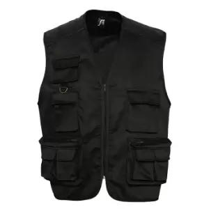 Image of SOLS Wild Unisex Full Zip Waistcoat Bodywarmer Jacket (3XL) (Black)