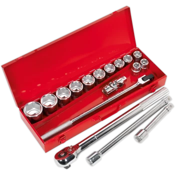 Image of Sealey 17 Piece 3/4" Drive Hexagon WallDrive Socket Set Metric 3/4"