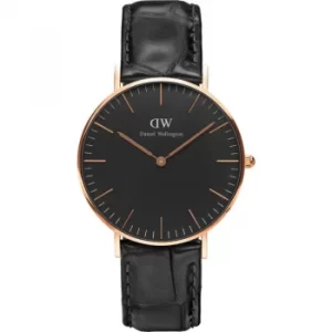 Image of Unisex Daniel Wellington Classic Black Reading Watch 36mm Watch