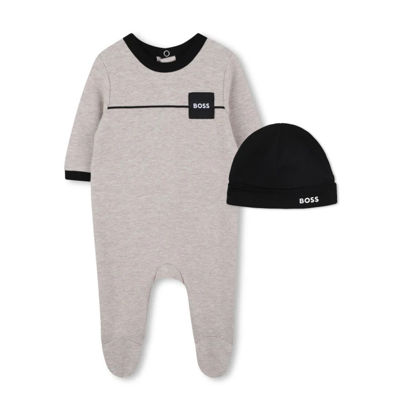 Image of Boss Kids Top and Trouser Pyjama Set Off White male 12M