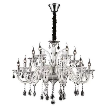 Image of Colossal 15 Light Chandelier Ivory Finish, E14