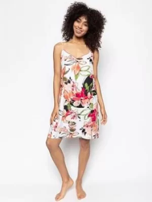 Image of Cyberjammies Cyberjammies Vanessa Peach Floral Chemise, White, Size 10, Women