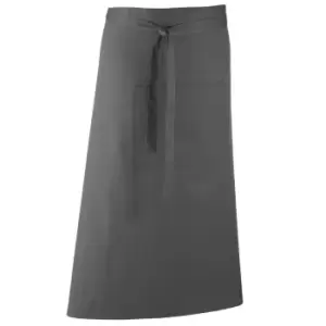 Image of Premier Unisex Colours Bar Apron / Workwear (Long Continental Style) (Pack of 2) (One Size) (Dark Grey)