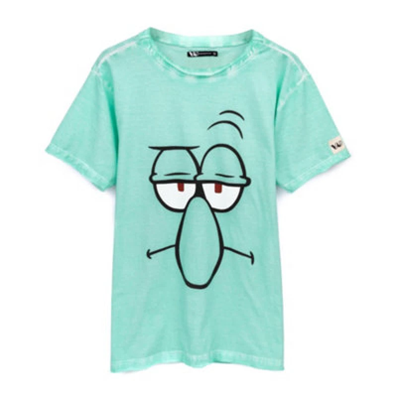 Image of Spongebob Squarepants Short Sleeved T-Shirt Green male