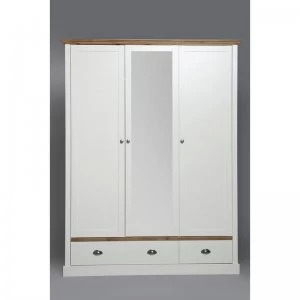 Image of Sandringham 3 Door 2 Drawer Mirrored Wardrobe