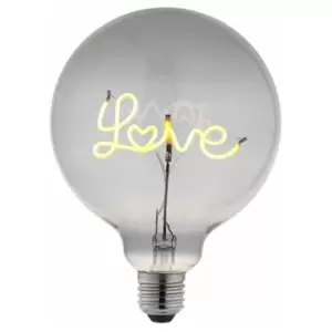 Image of Loops - Decorative E27 LED Filament Bulb - love Upwards Facing Lamp - Smoke Tinted Glass