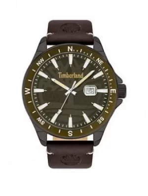 Image of Timberland Swampscott Mens Leather Watch, Brown, Men