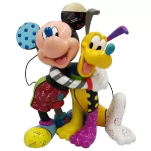 Image of Disney by Romero Britto Mickey Mouse with Pluto Figurine 20cm