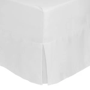 Image of Catherine Lansfield White Non-Iron Plain Dye Pleated Fitted Valance Sheet - Double