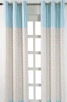 Image of Cotton Multi Stars Ready Made Eyelet Curtain Pair