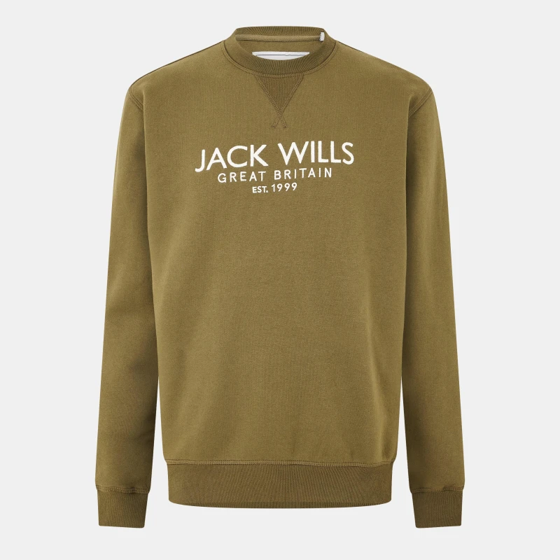 Image of Jack Wills Belvue Logo Sweatshirt Mens Leaf male XS