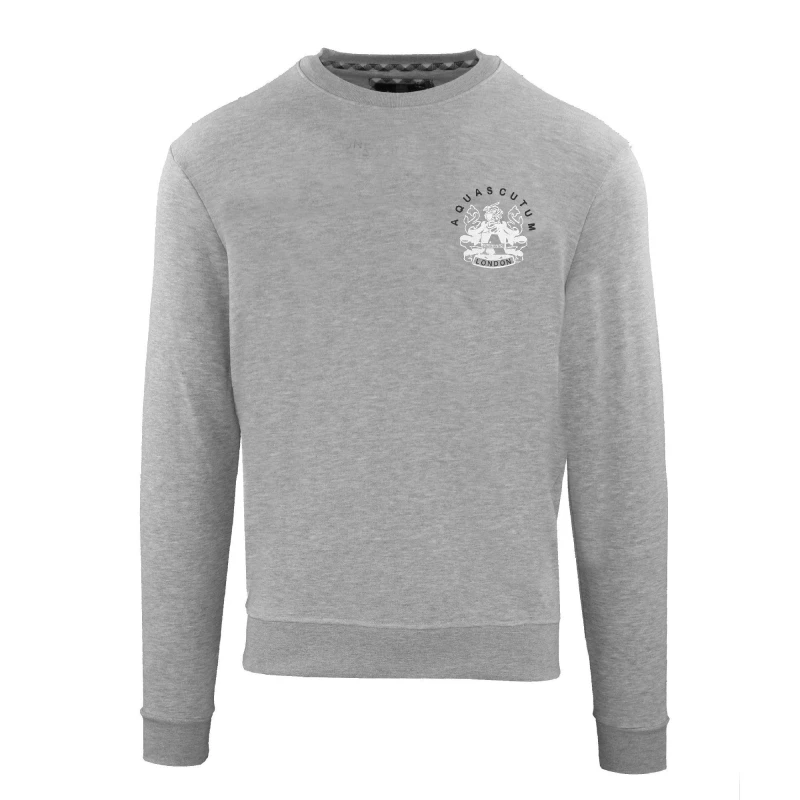 Image of Aquascutum Mens Roundnk Sweat Crew Sweatshirt - Grey Male S