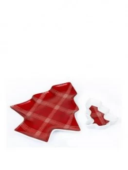 Image of Waterside Set Of 2 Piece Highland Tartan Christmas Tree Set