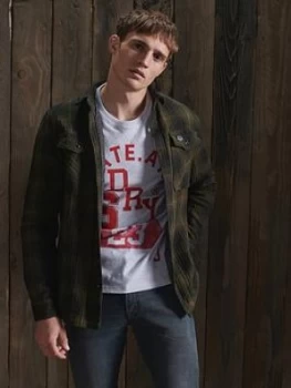 Image of Superdry Miller Flannel Shirt, Green, Size L, Men