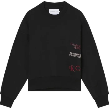 Image of Calvin Klein Jeans Multi Urban Crew Sweatshirt - CK BLACK