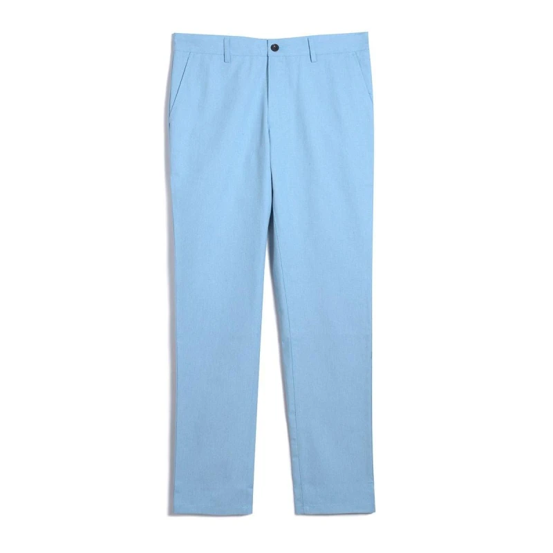 Image of Farah Cotton Straight Trousers - Blue Blue 28 R