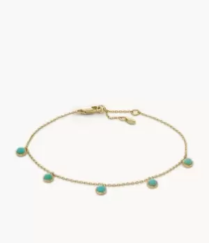 Image of Fossil Women Green Enamel Beaded Anklet