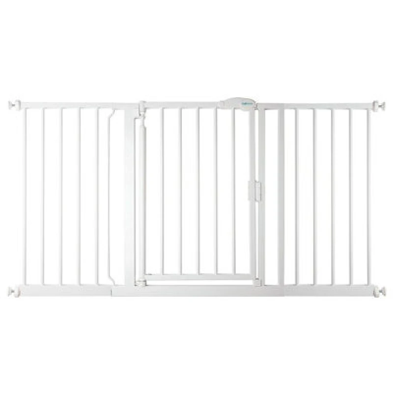 Image of Safetots Pressure Fit Self Closing Stair Gate, 147Cm - 154Cm, White, Auto Closing Baby Gate, Safety Barrier