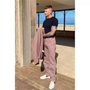 Image of I Saw It First Taupe Mens Straight Leg Carpenter Jeans - Brown