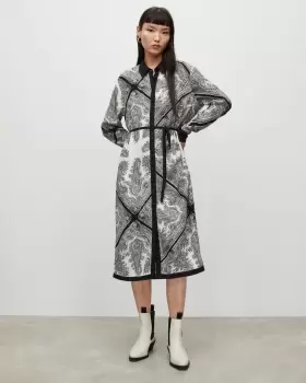 Image of AllSaints Anya Rafaela Midi Shirt Dress