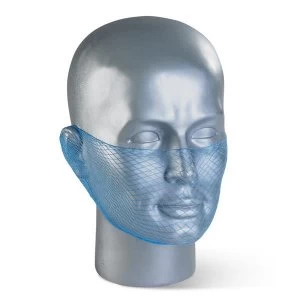 Image of Click Once Disposable Beard Snood Mesh Blue Ref DBSBL Pack 12 Up to 3