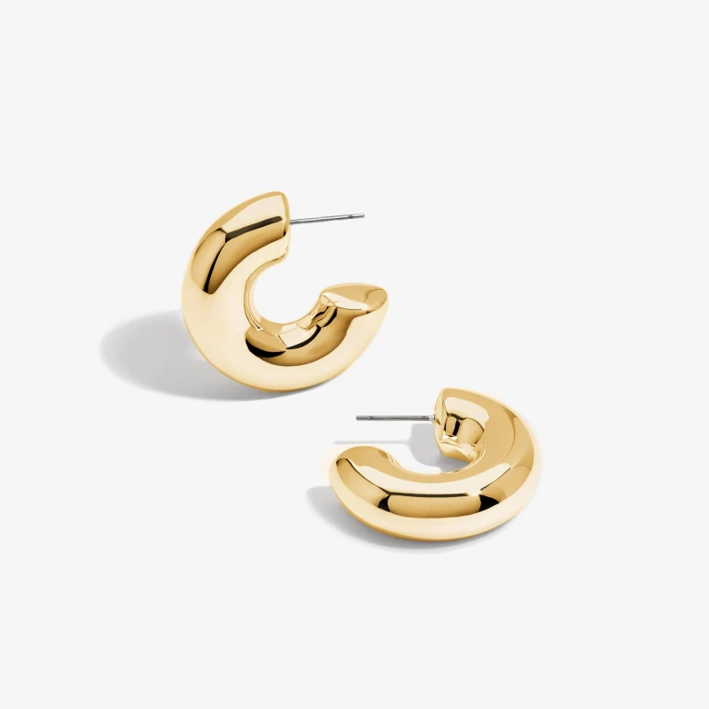Image of Mood Mood Gold Recycled Chubby Hoop Earrings Gold female