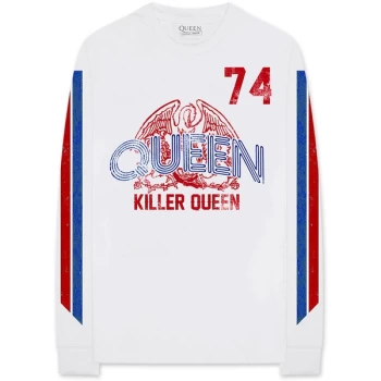 Image of Queen - Killer Queen '74 Stripes Unisex Medium T-Shirt - White