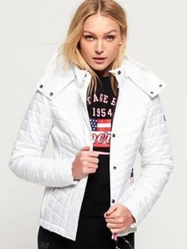 Image of Superdry Nova Box Quilt Fuji Jacket, White, Size 10, Women