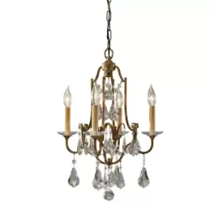 Image of 4 Bulb Chandelier Hanging Pendant LIght Oxidized Bronze LED E14 60W Bulb