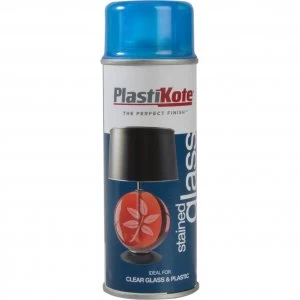 Image of PlastiKote Stained Glass Aerosol Spray Paint Blue 200ml