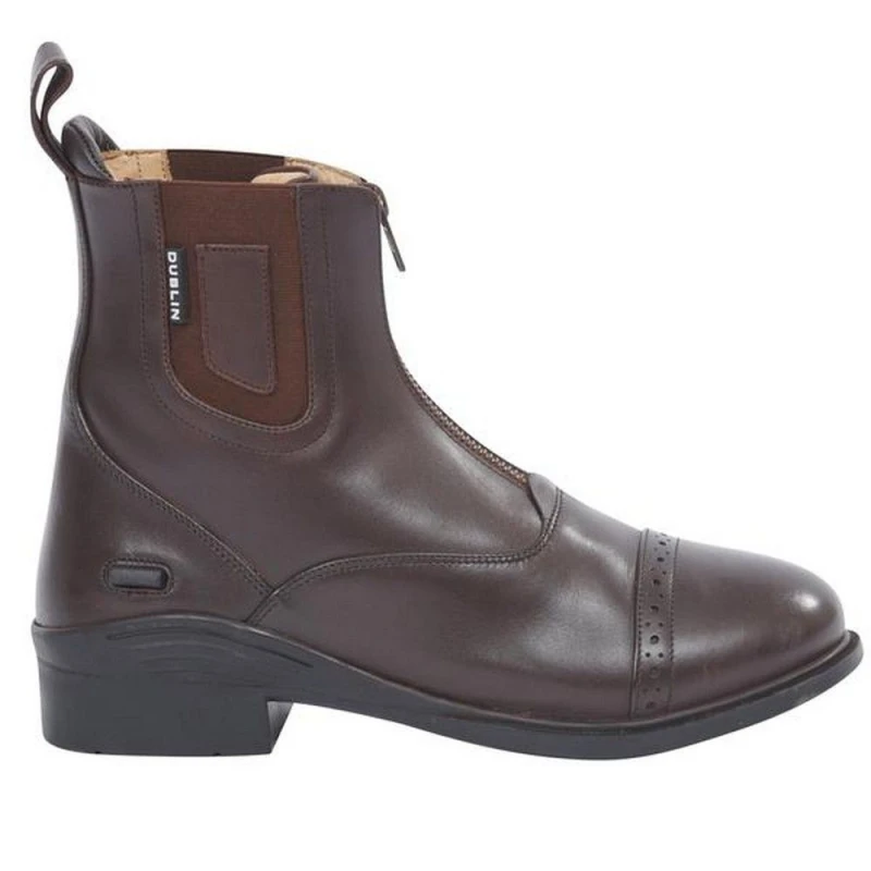 Image of Dublin Dublin Evolution Zip Front Leather Paddock Boots in Brown Size: 5 Brown 5 Unisex 5059000448225